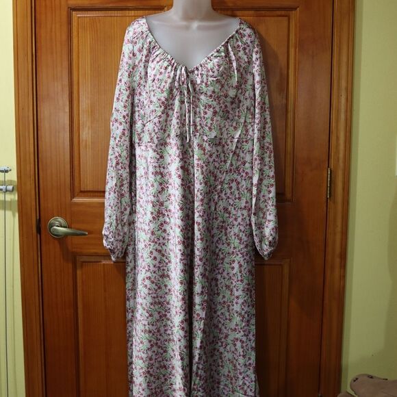 Forever 21 Lavender Satin Ruched Maxi Dress 3X - Picture 2 of 13